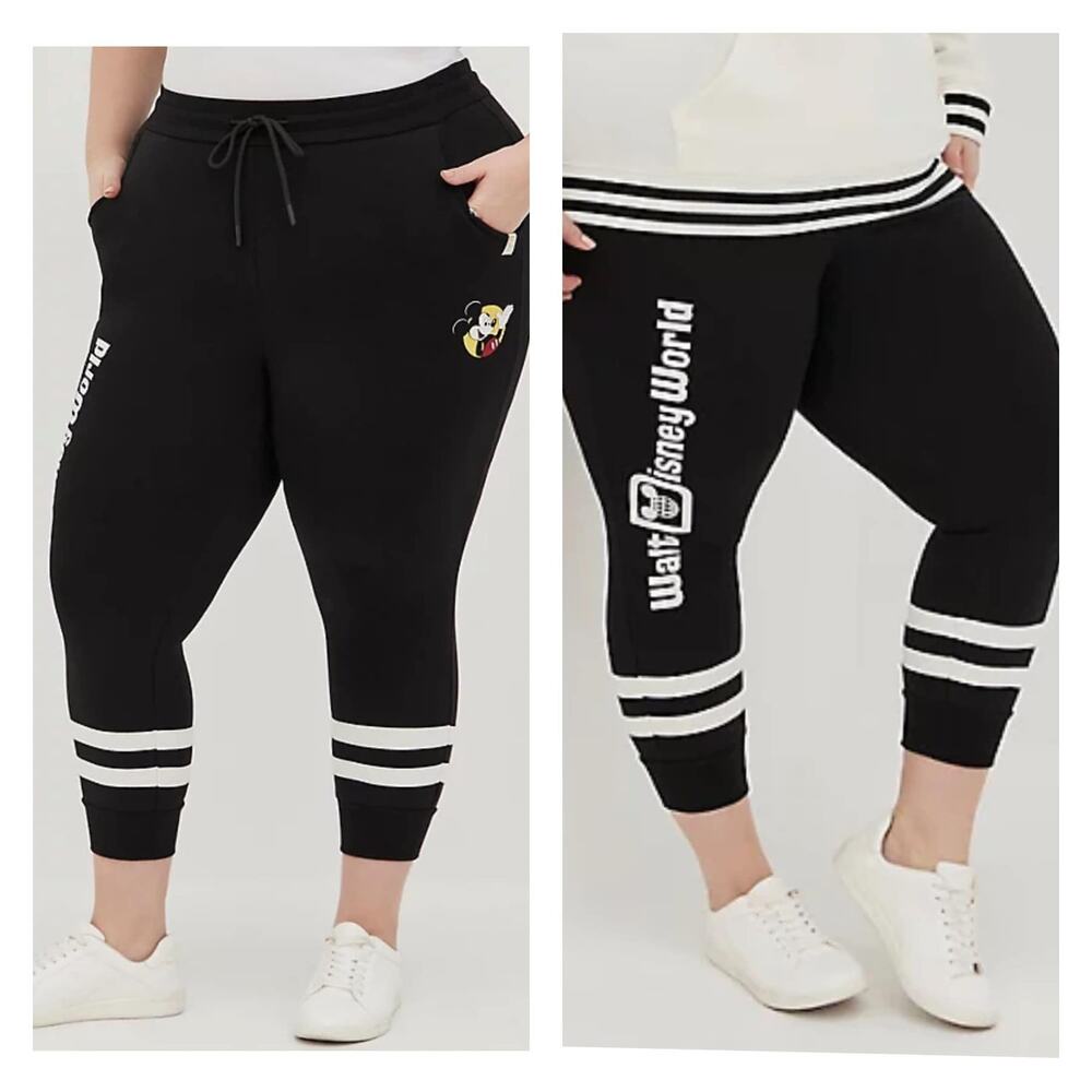 Torrid 5‎ (5X 28) Walt Disney World Mickey Mouse Fleece Lined Joggers Crop Pants - Picture 2 of 2